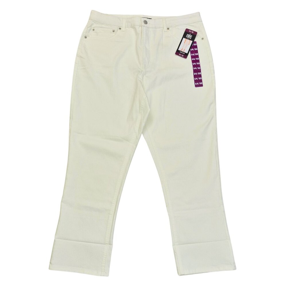 Frye NEW Women's Jeans Size 14/32 Ivory High Rise Cuffed Crop Denim